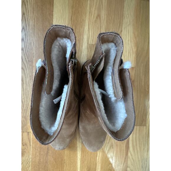 UGG Niels Boot In Water-resistant Chestnut Brien Leather. Size 11 Sherpa Lined - Picture 6 of 9